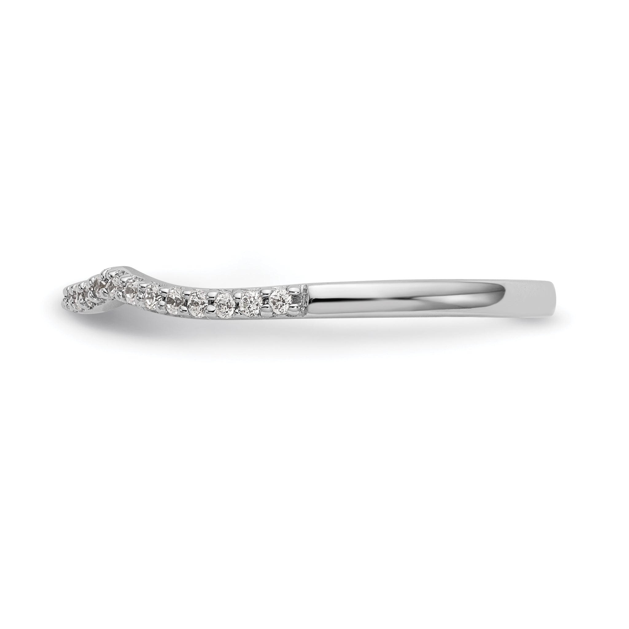 0.14ct. CZ Solid Real 14k White Gold Wedding Wedding Band Ring
