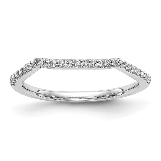 0.14ct. CZ Solid Real 14k White Gold Wedding Wedding Band Ring