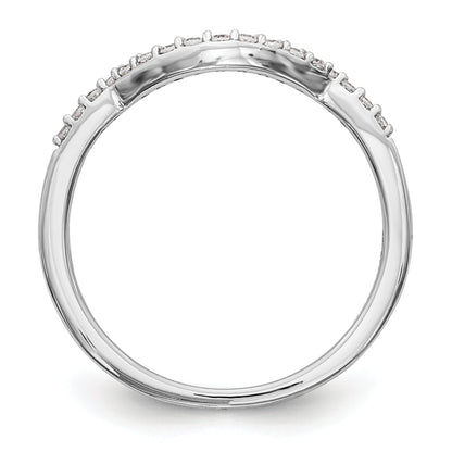 0.15ct. CZ Solid Real 14K White Gold Contoured Wedding Wedding Band Ring