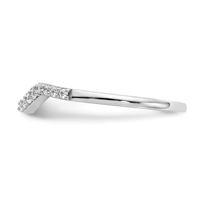 0.15ct. CZ Solid Real 14K White Gold Contoured Wedding Wedding Band Ring