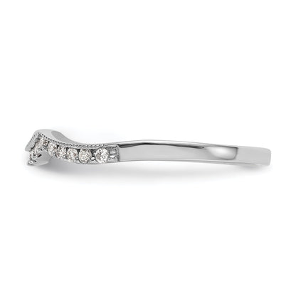 0.15ct. CZ Solid Real 14k White Gold Wedding Wedding Band Ring