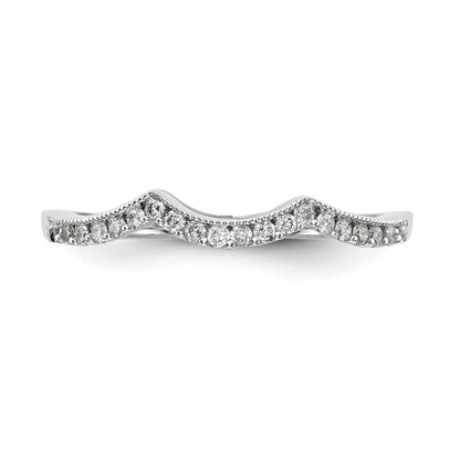 0.15ct. CZ Solid Real 14k White Gold Wedding Wedding Band Ring