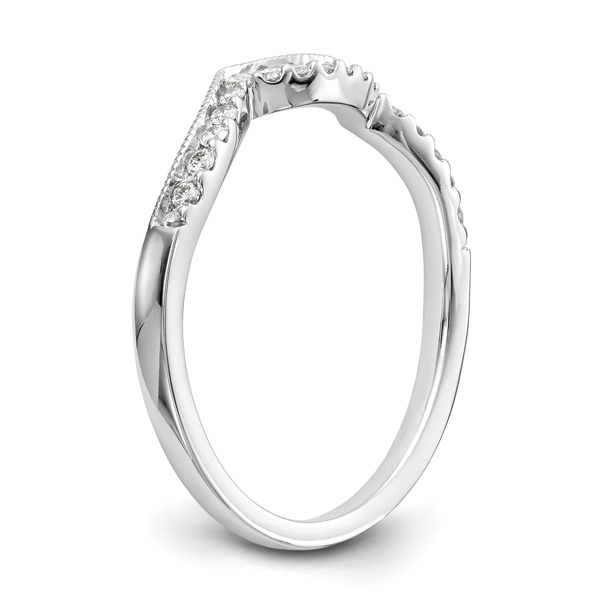 0.15ct. CZ Solid Real 14k White Gold Wedding Wedding Band Ring