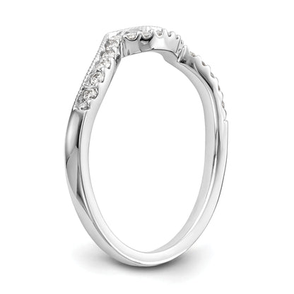0.15ct. CZ Solid Real 14k White Gold Wedding Wedding Band Ring