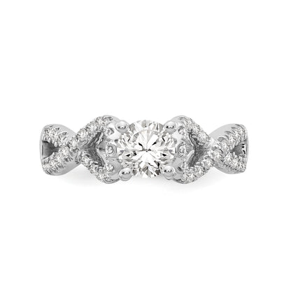 0.21ct. CZ Solid Real 14k White Gold Peg Set Infinity Engagement Ring