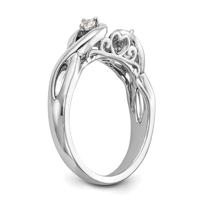 0.07ct. CZ Solid Real 14k White Gold Peg Set Infinity Engagement Ring