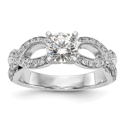 0.38ct. CZ Solid Real 14k White Gold Peg Set Infinity Engagement Ring