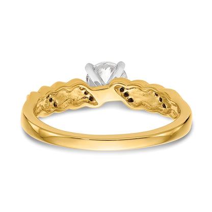 0.56ct. CZ Solid Real 14k Peg Set Criss-Cross Engagement Ring