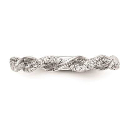 14K White Gold Real Diamond Wedding Band