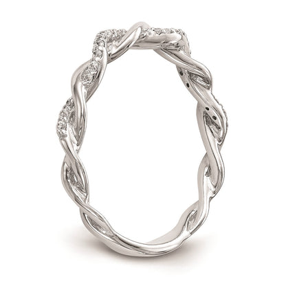 14K White Gold Real Diamond Wedding Band