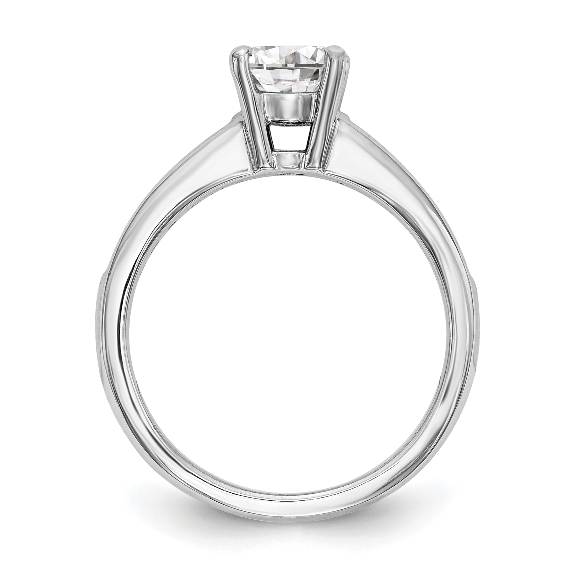 0.20ct. CZ Solid Real 14K White Gold Engagement Ring
