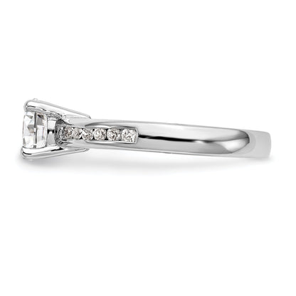 0.20ct. CZ Solid Real 14K White Gold Engagement Ring