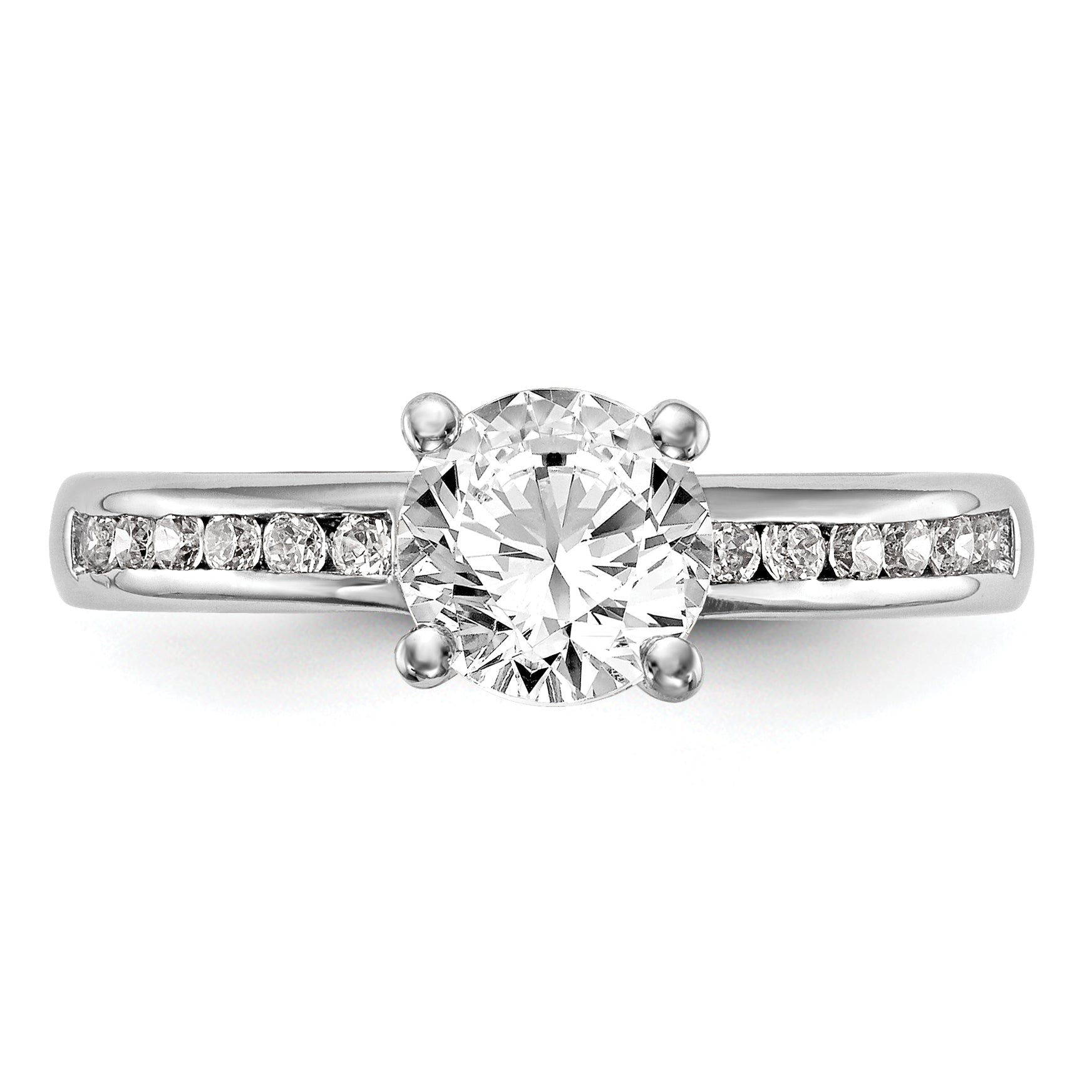 0.75ct. CZ Solid Real 14K White Gold Engagement Ring