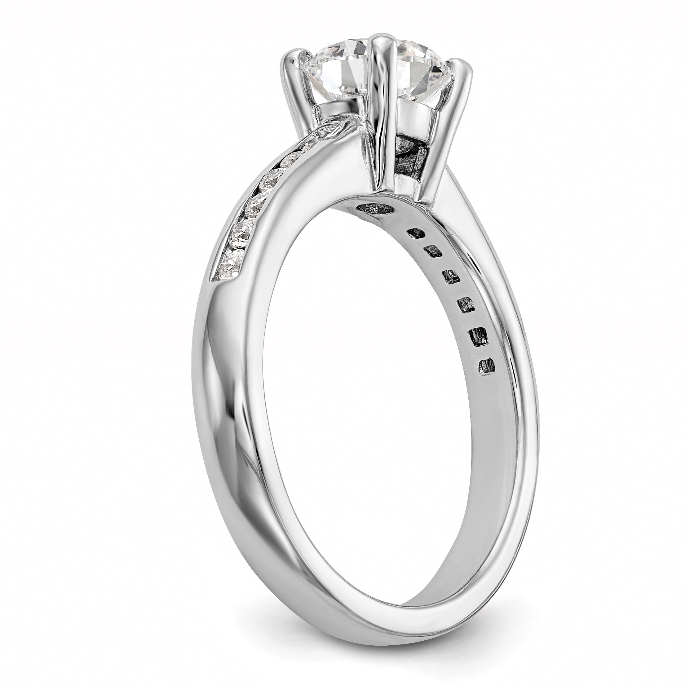 0.75ct. CZ Solid Real 14K White Gold Engagement Ring