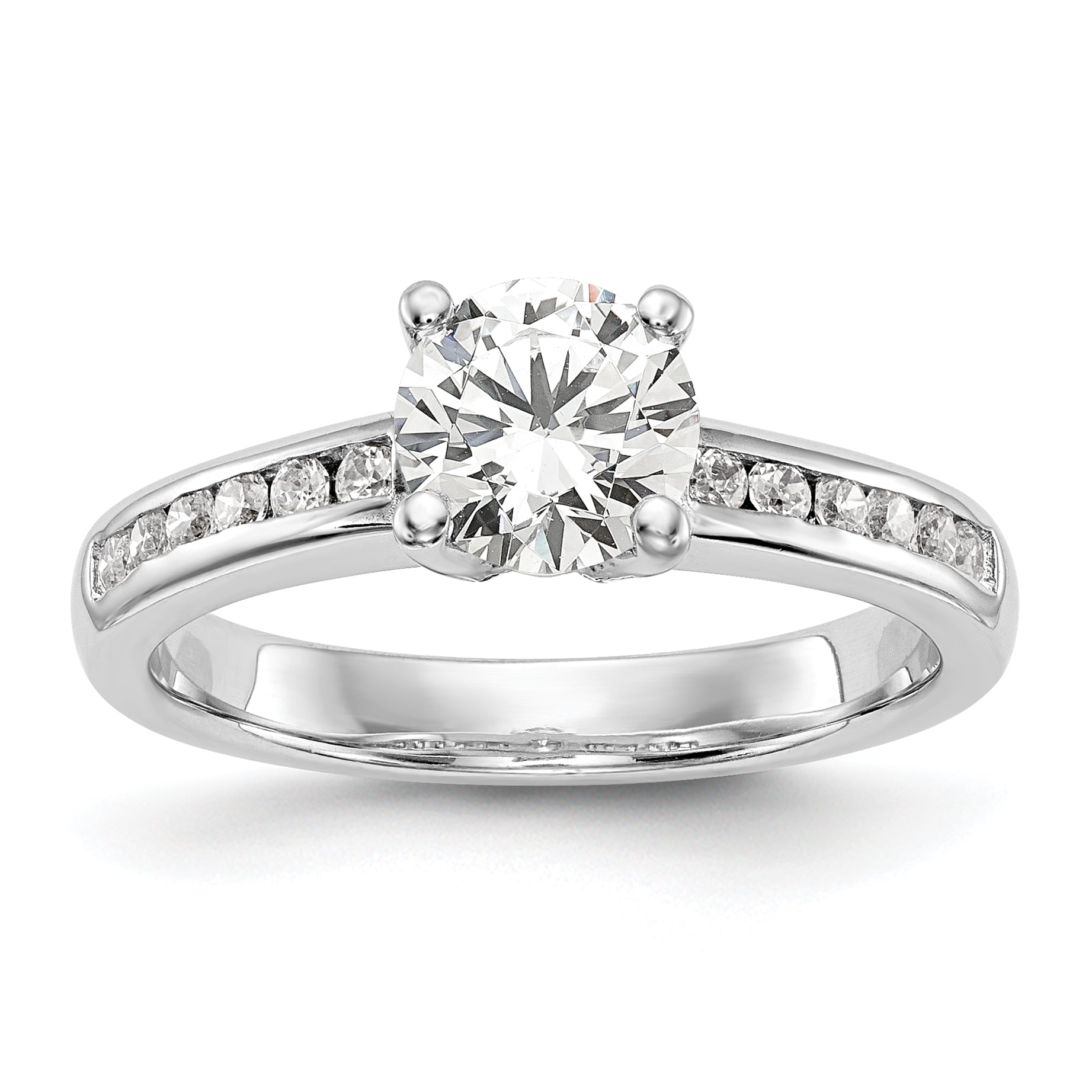 0.75ct. CZ Solid Real 14K White Gold Engagement Ring