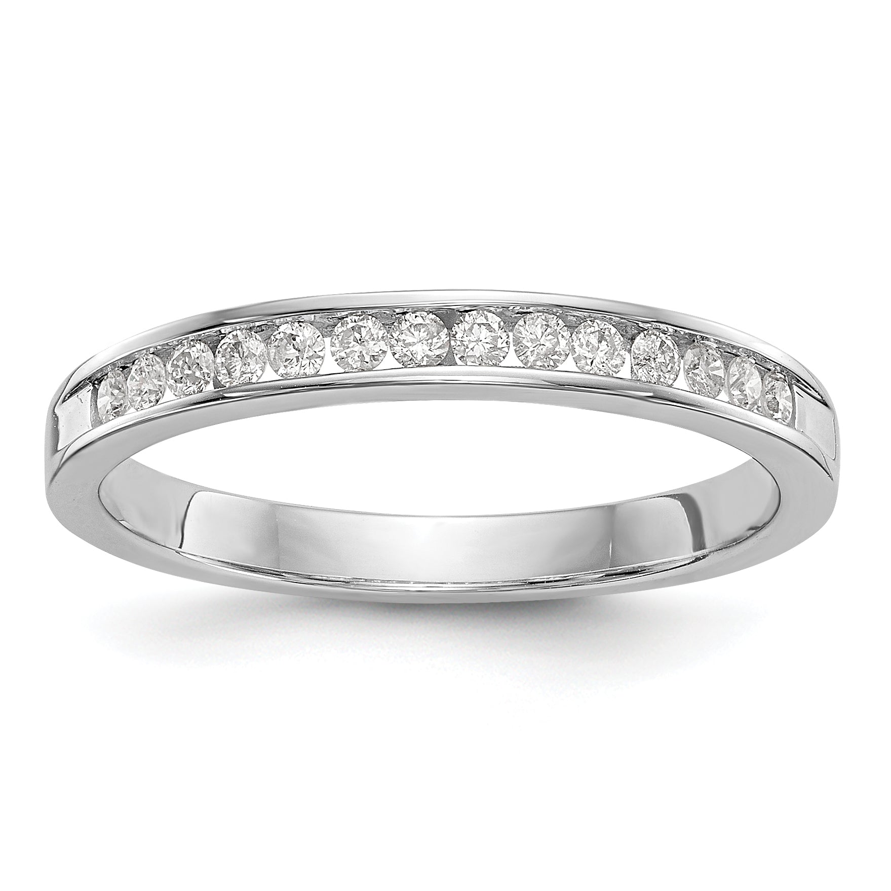 0.20ct. CZ Solid Real 14k White Gold Wedding Wedding Band Ring