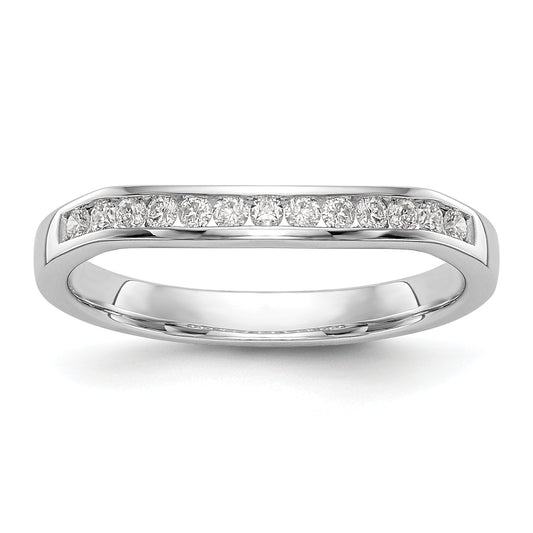 0.25ct. CZ Solid Real 14k White Gold Wedding Wedding Band Ring