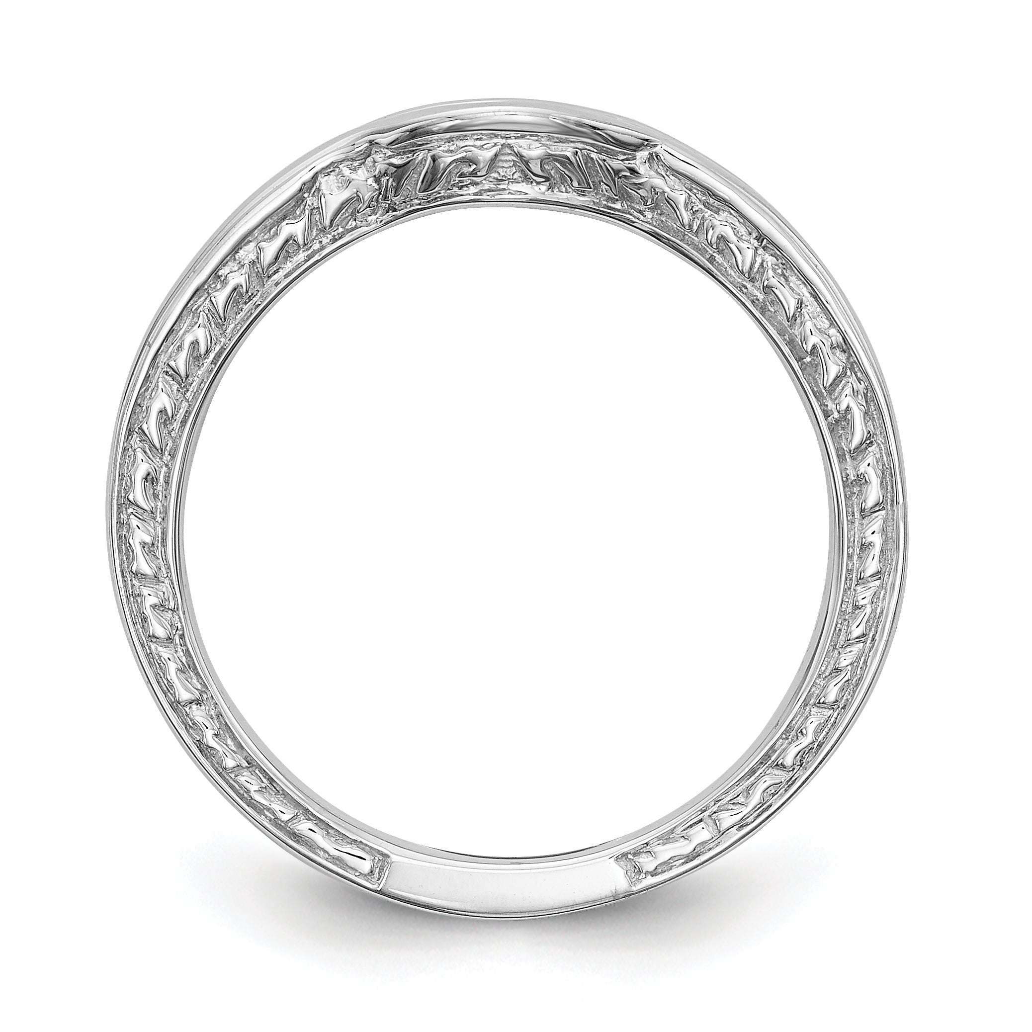 0.34ct. CZ Solid Real 14k White Gold Wedding Wedding Band Ring