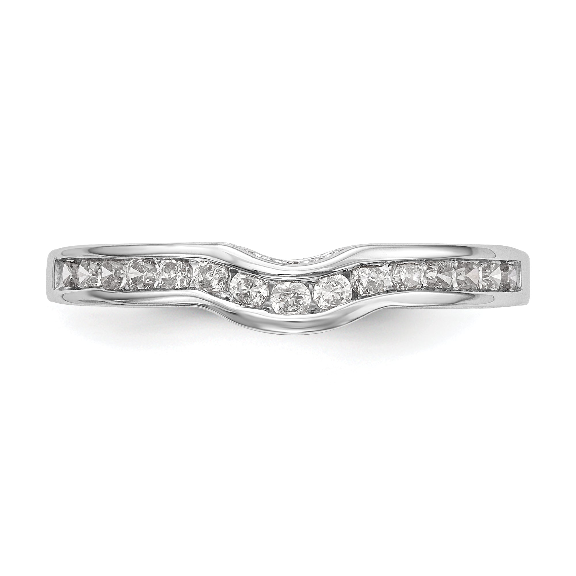 0.34ct. CZ Solid Real 14k White Gold Wedding Wedding Band Ring