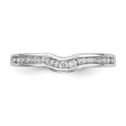 0.34ct. CZ Solid Real 14k White Gold Wedding Wedding Band Ring