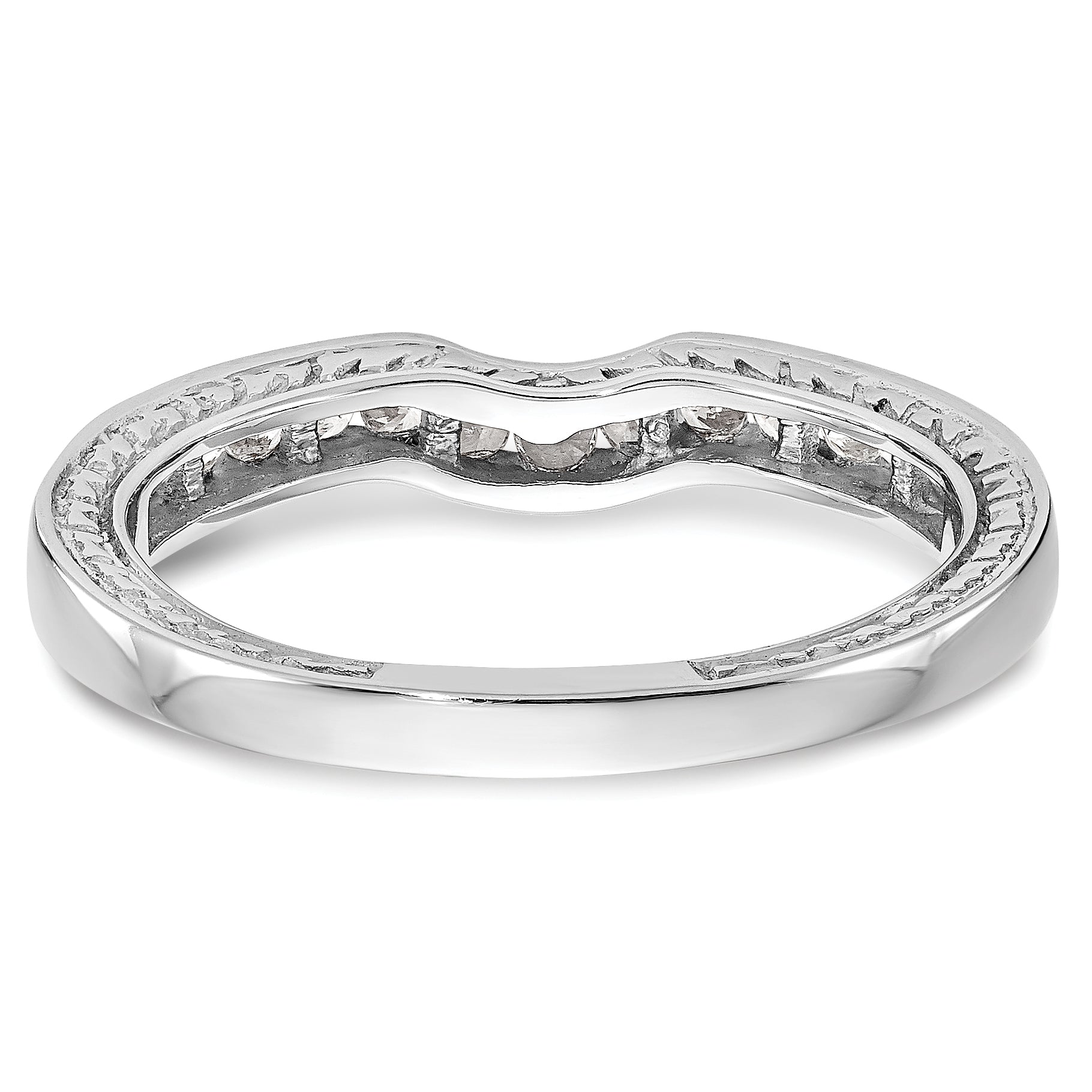 0.34ct. CZ Solid Real 14k White Gold Wedding Wedding Band Ring