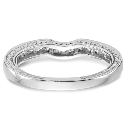 0.34ct. CZ Solid Real 14k White Gold Wedding Wedding Band Ring