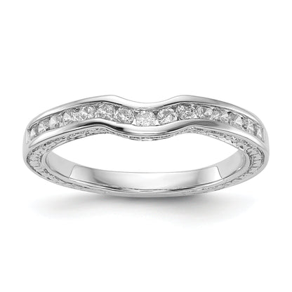 0.34ct. CZ Solid Real 14k White Gold Wedding Wedding Band Ring