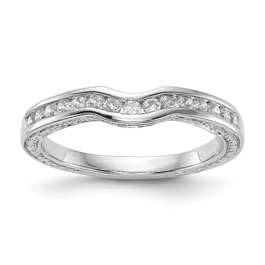 0.34ct. CZ Solid Real 14k White Gold Wedding Wedding Band Ring