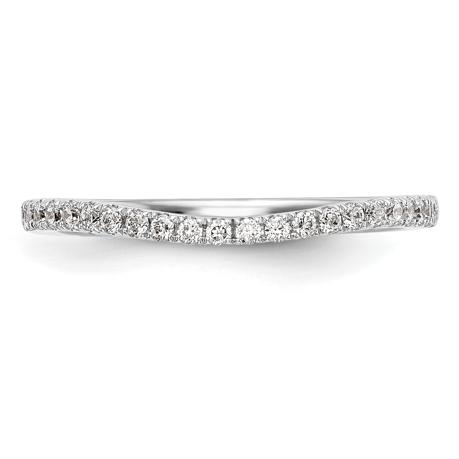 0.09ct. CZ Solid Real 14k White Gold Wedding Wedding Band Ring