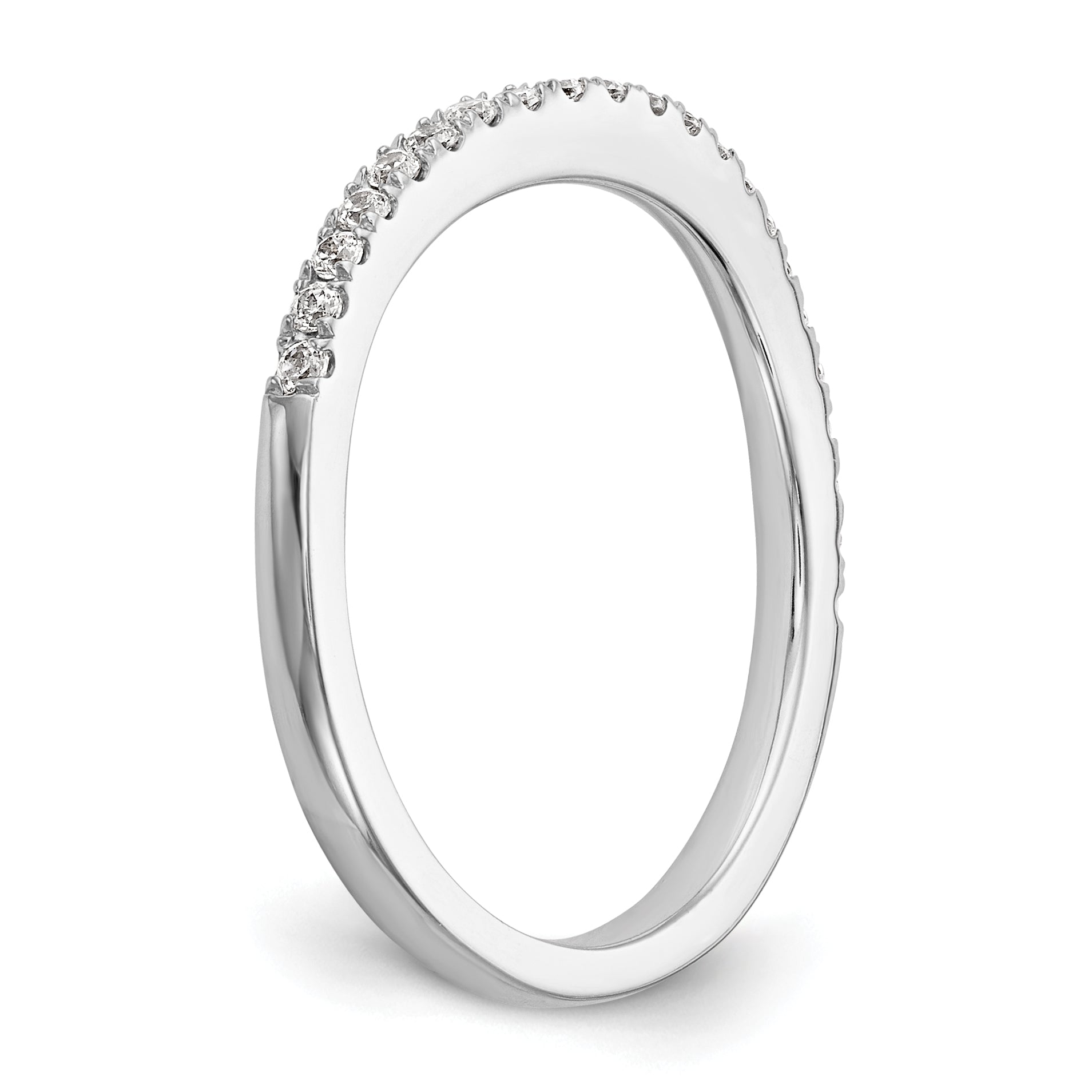 0.09ct. CZ Solid Real 14k White Gold Wedding Wedding Band Ring