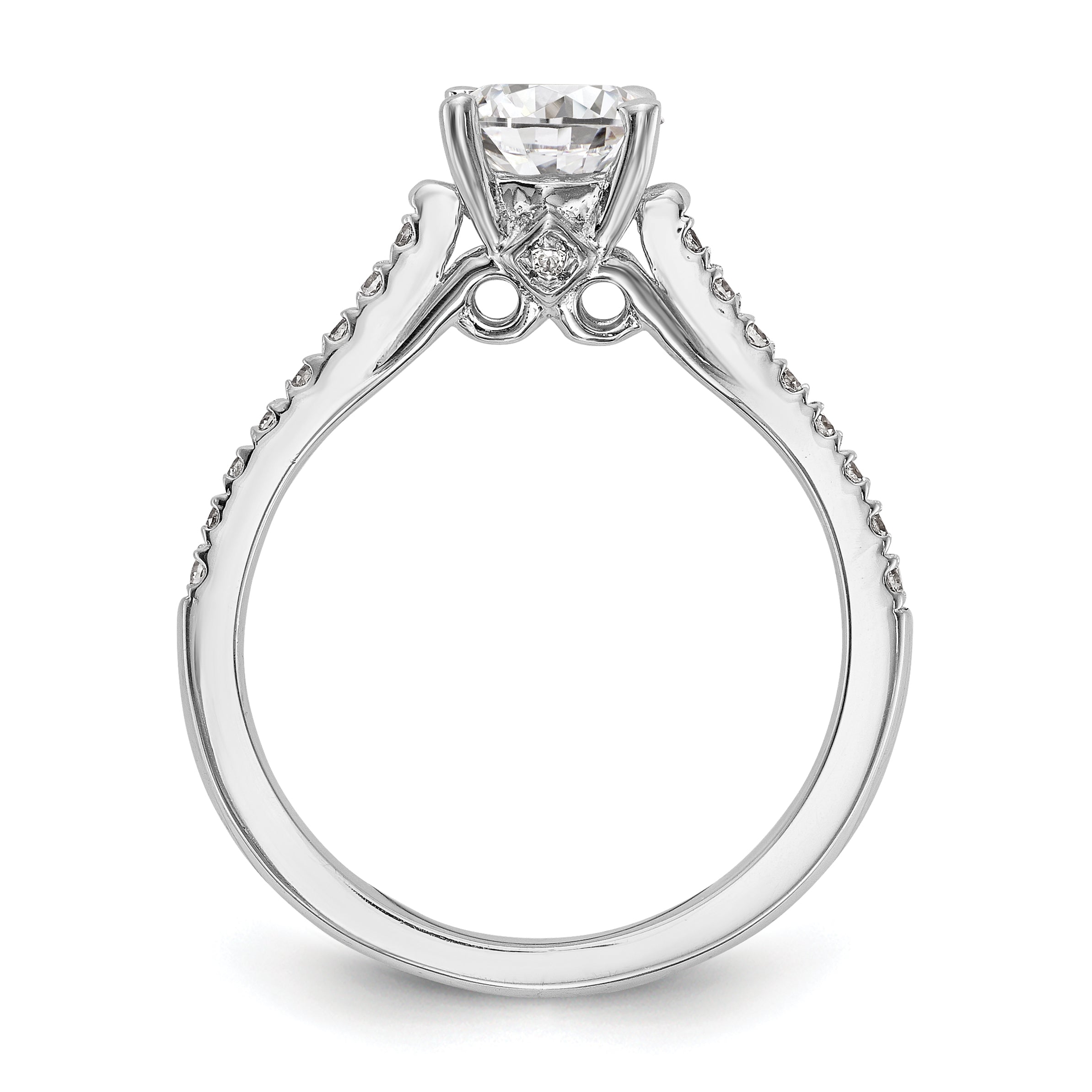 0.75ct. CZ Solid Real 14K White Gold Engagement Ring