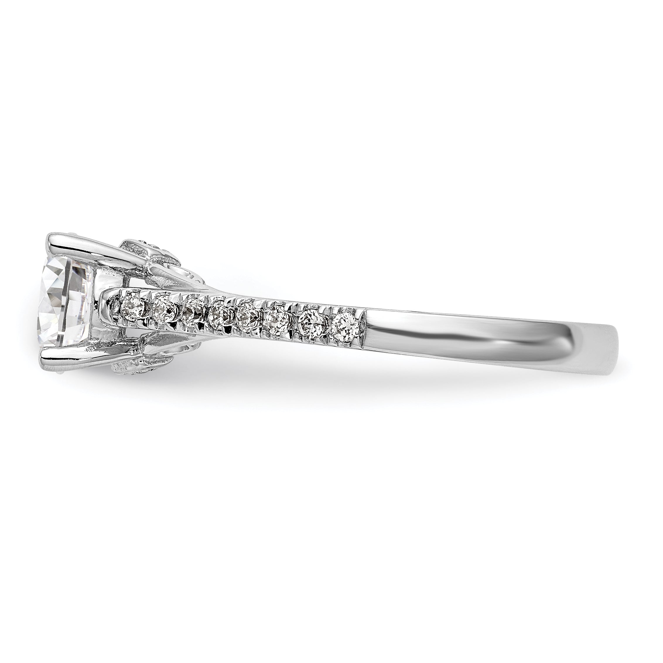 0.75ct. CZ Solid Real 14K White Gold Engagement Ring