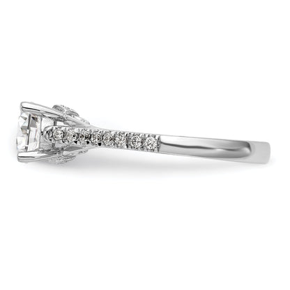 0.75ct. CZ Solid Real 14K White Gold Engagement Ring