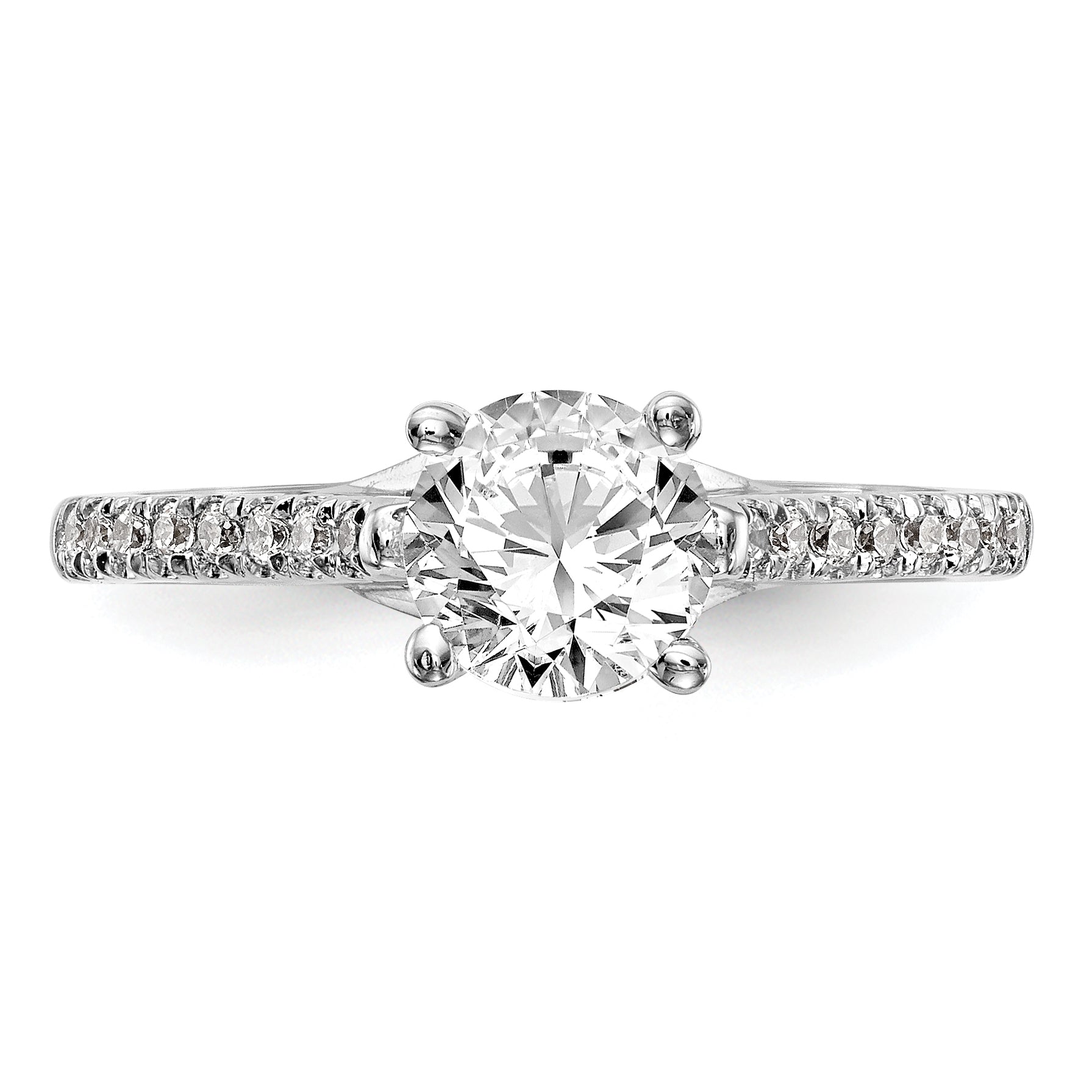0.75ct. CZ Solid Real 14K White Gold Engagement Ring