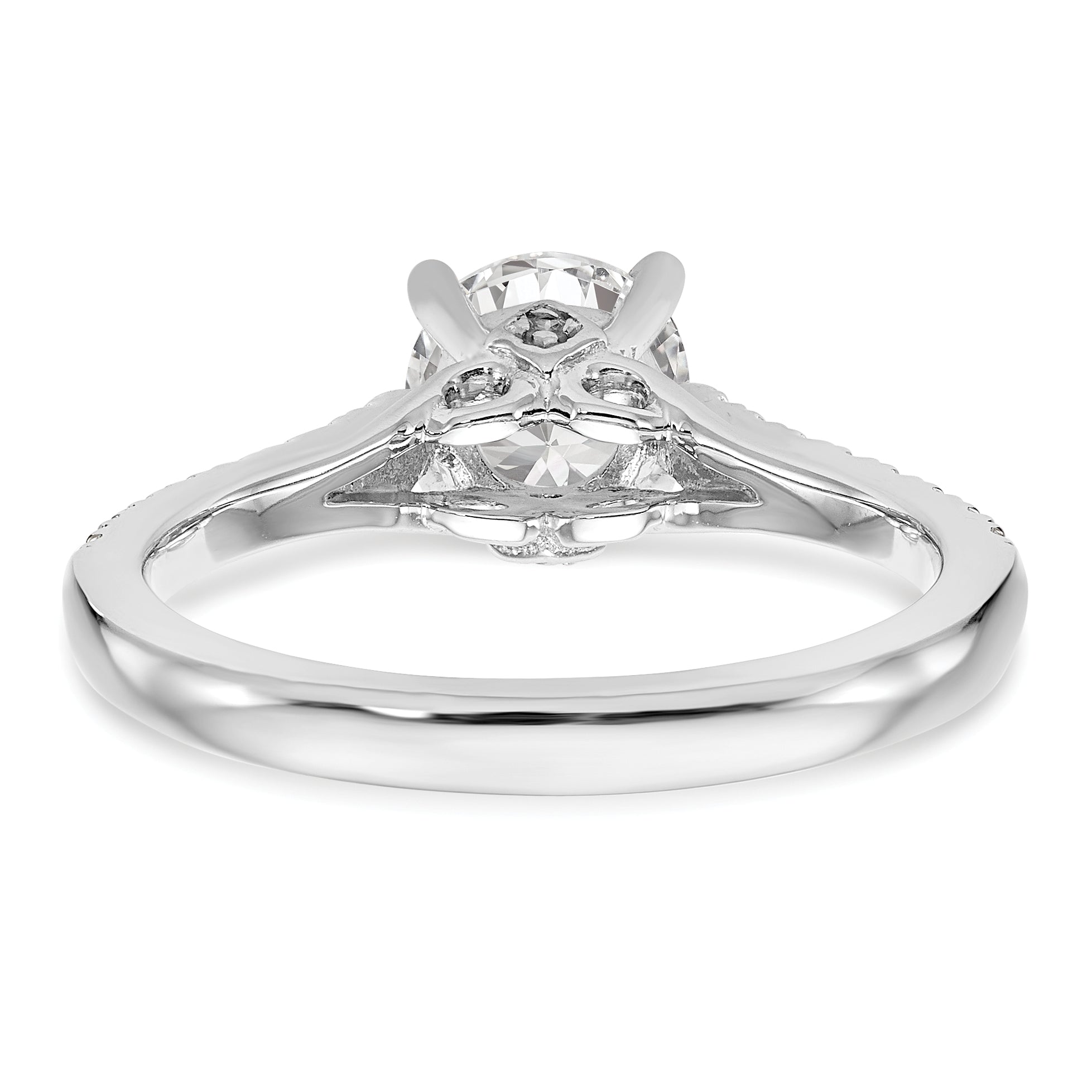1.00ct. CZ Solid Real 14K White Gold Engagement Ring