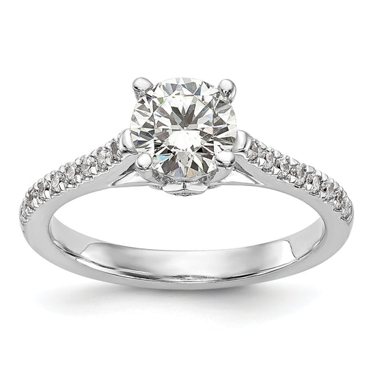 1.00ct. CZ Solid Real 14K White Gold Engagement Ring
