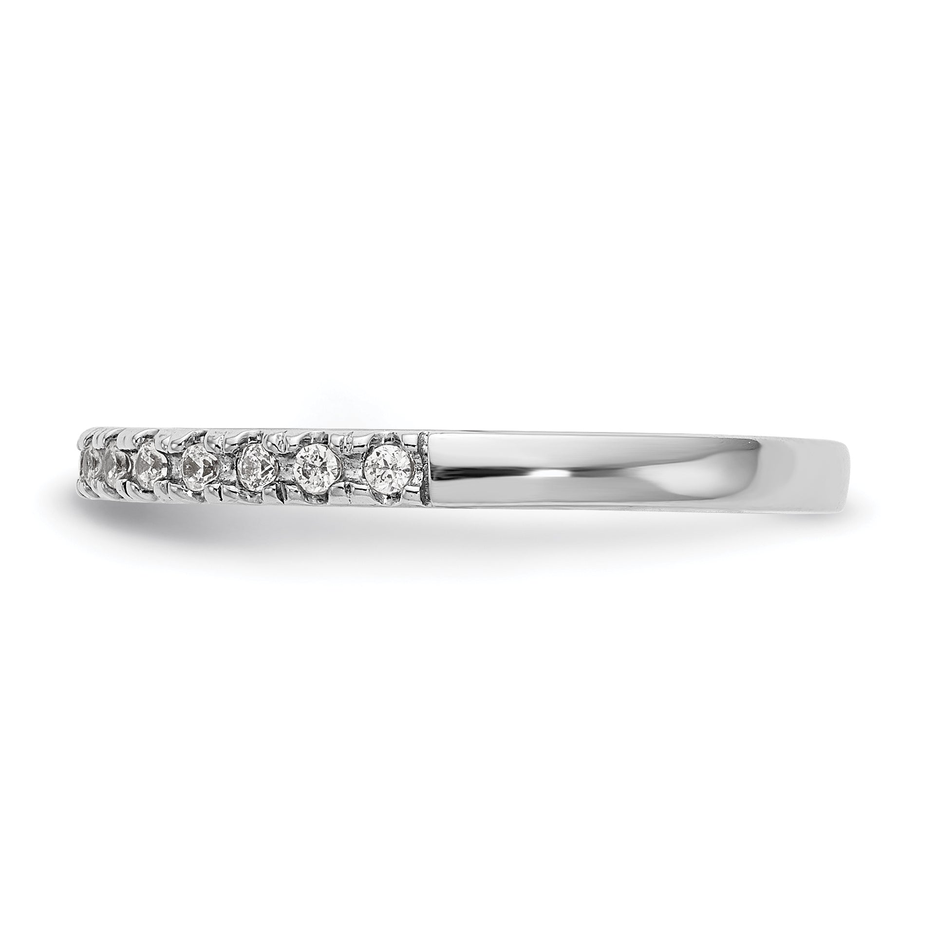 0.18ct. CZ Solid Real 14k White Gold Wedding Wedding Band Ring