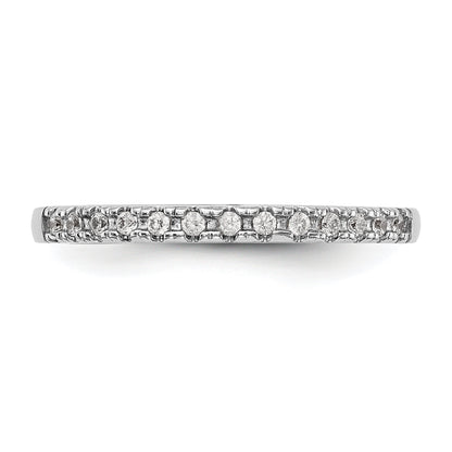 0.18ct. CZ Solid Real 14k White Gold Wedding Wedding Band Ring