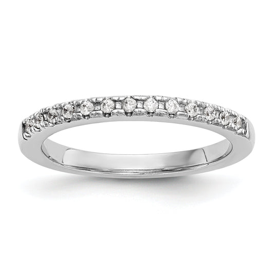 0.18ct. CZ Solid Real 14k White Gold Wedding Wedding Band Ring