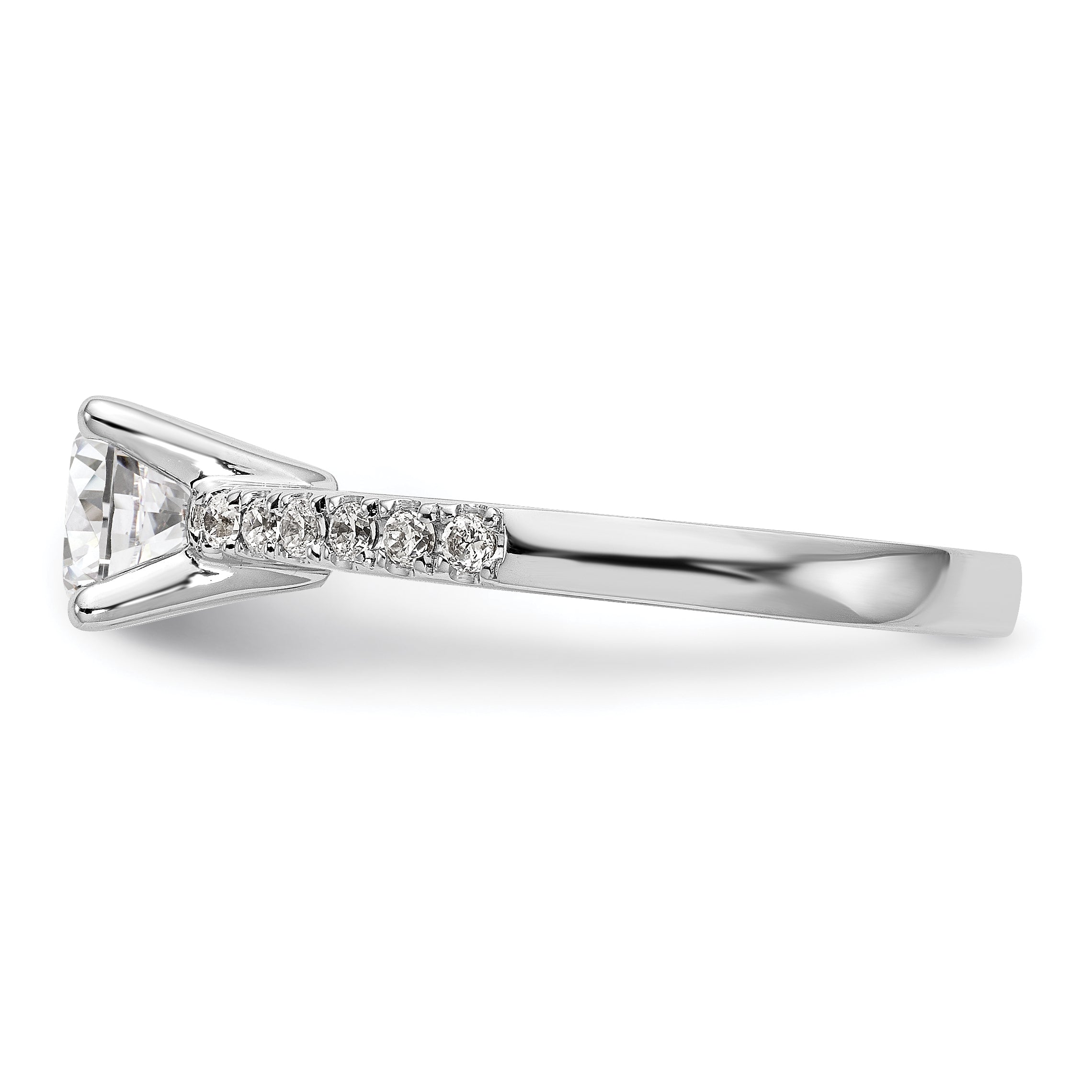 0.25ct. CZ Solid Real 14K White Gold Engagement Ring