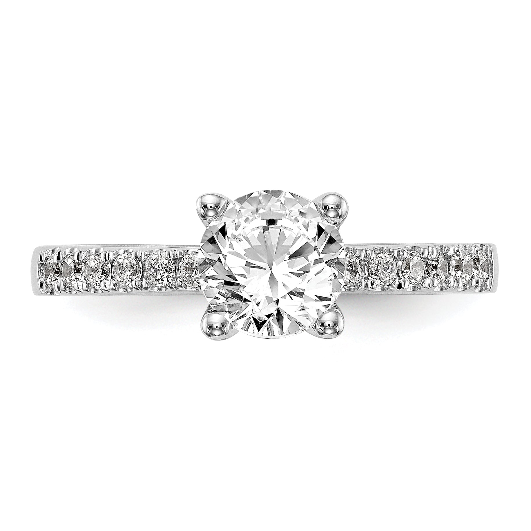 0.75ct. CZ Solid Real 14K White Gold Engagement Ring