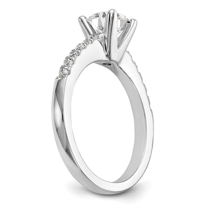 0.75ct. CZ Solid Real 14K White Gold Engagement Ring