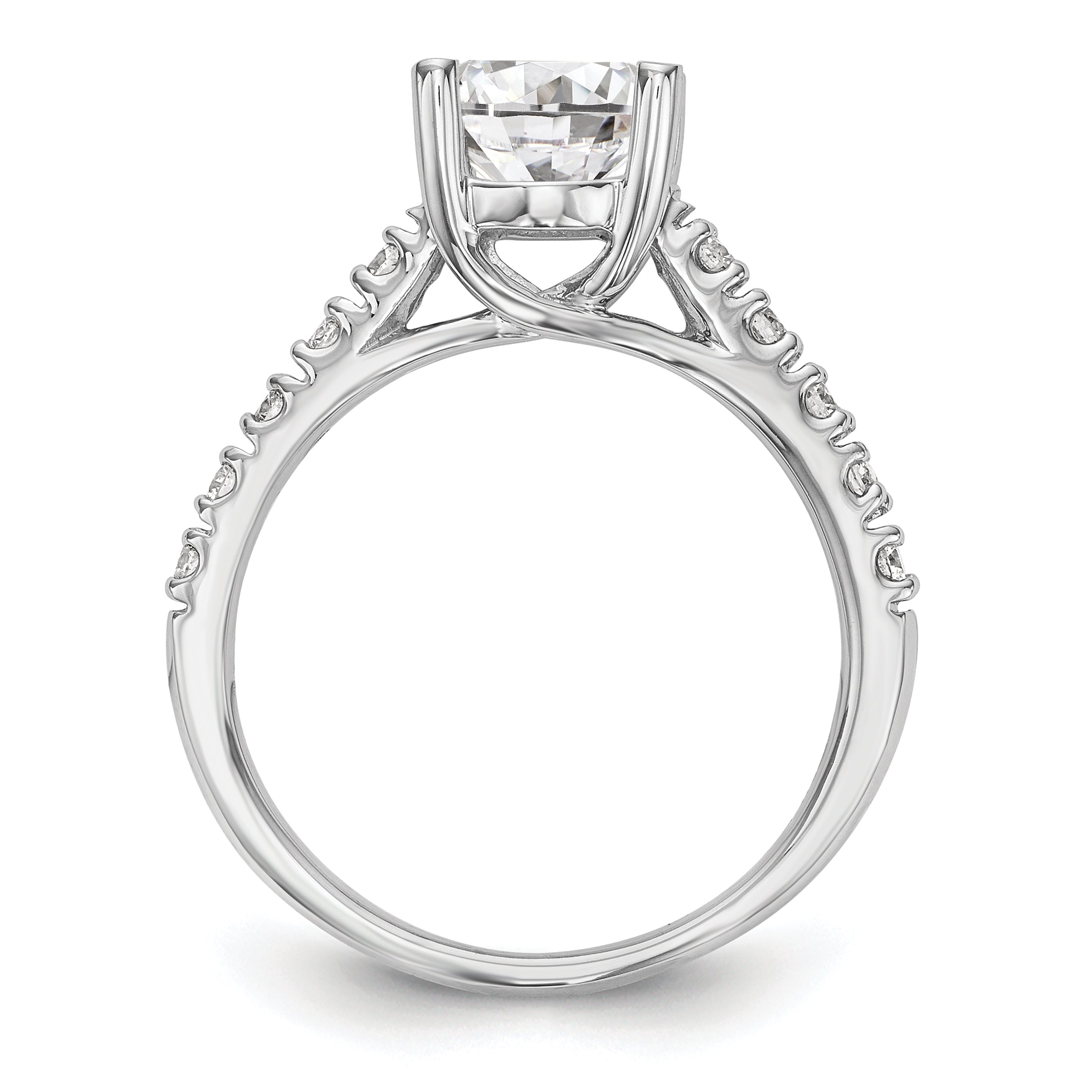 1.50ct. CZ Solid Real 14K White Gold Engagement Ring