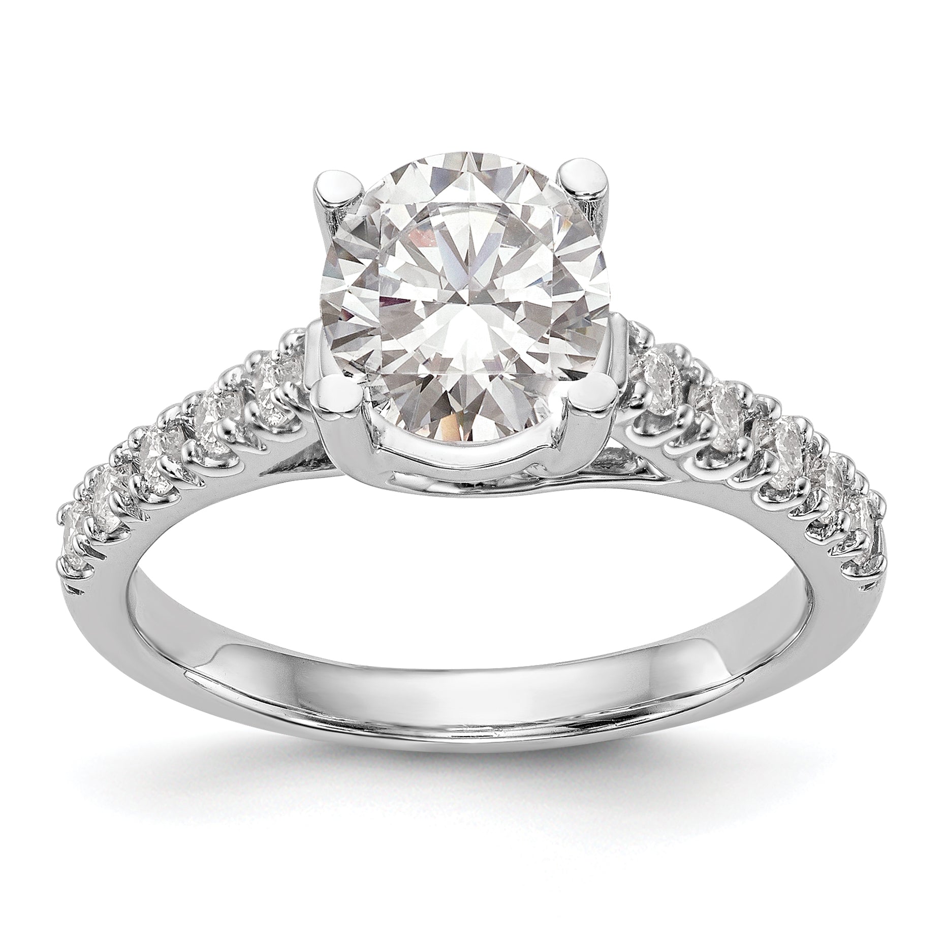 1.50ct. CZ Solid Real 14K White Gold Engagement Ring