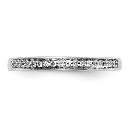 0.11ct. CZ Solid Real 14k White Gold Wedding Wedding Band Ring