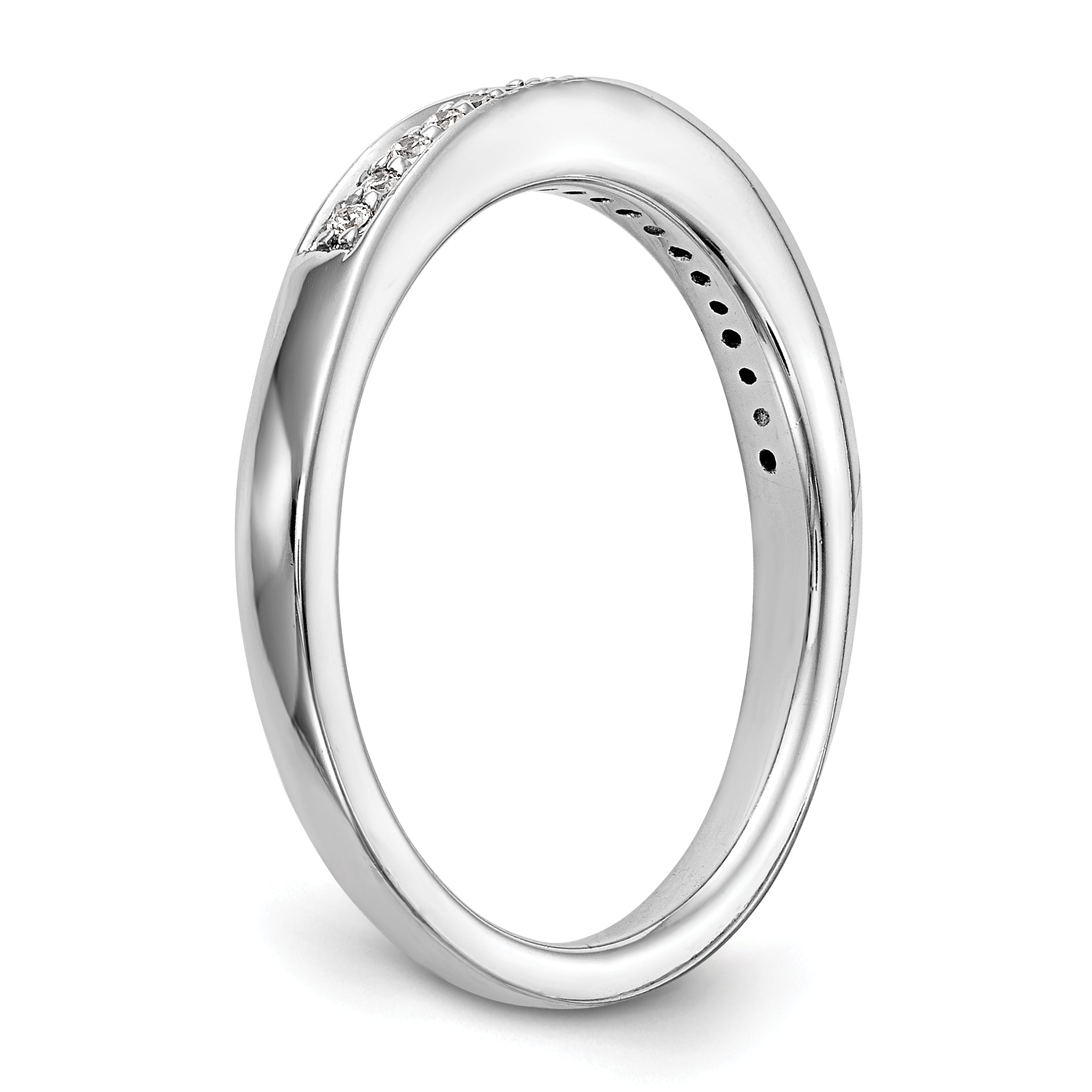 0.11ct. CZ Solid Real 14k White Gold Wedding Wedding Band Ring
