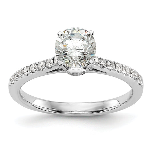 0.50ct. CZ Solid Real 14K White Gold Engagement Ring