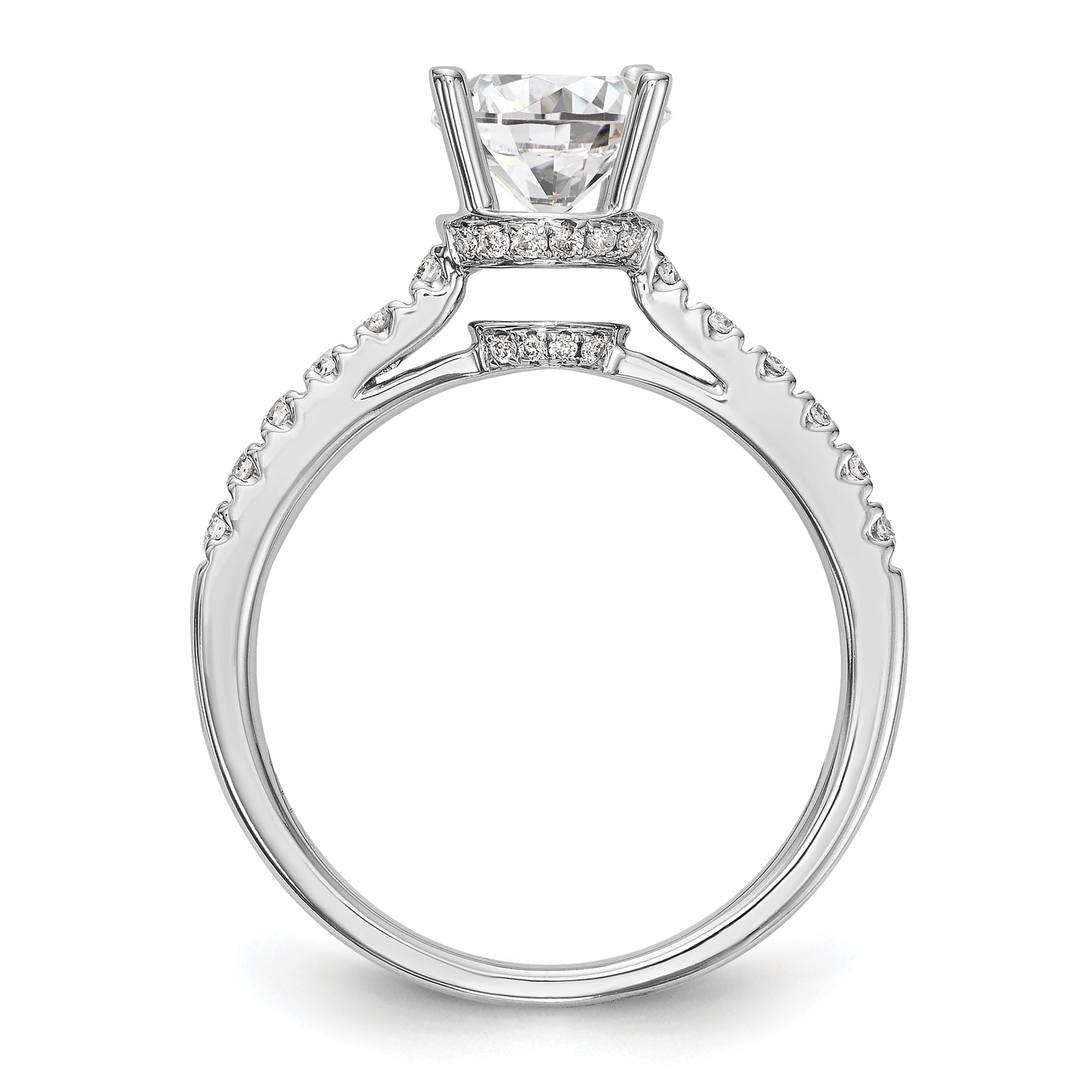 1.00ct. CZ Solid Real 14K White Gold Engagement Ring
