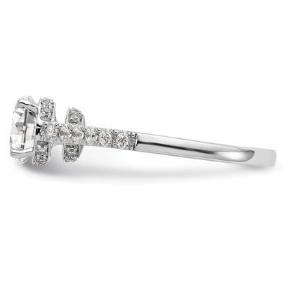 1.00ct. CZ Solid Real 14K White Gold Engagement Ring