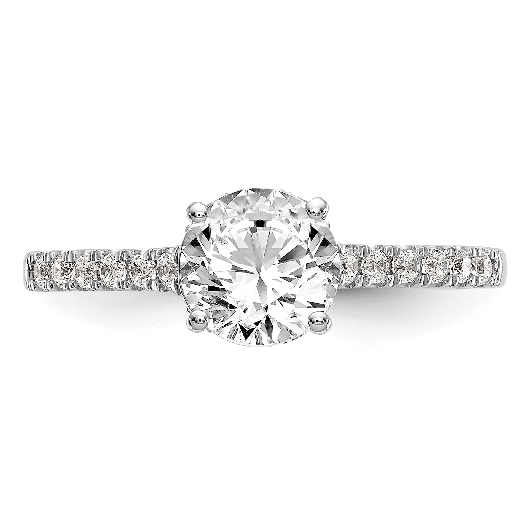 1.00ct. CZ Solid Real 14K White Gold Engagement Ring